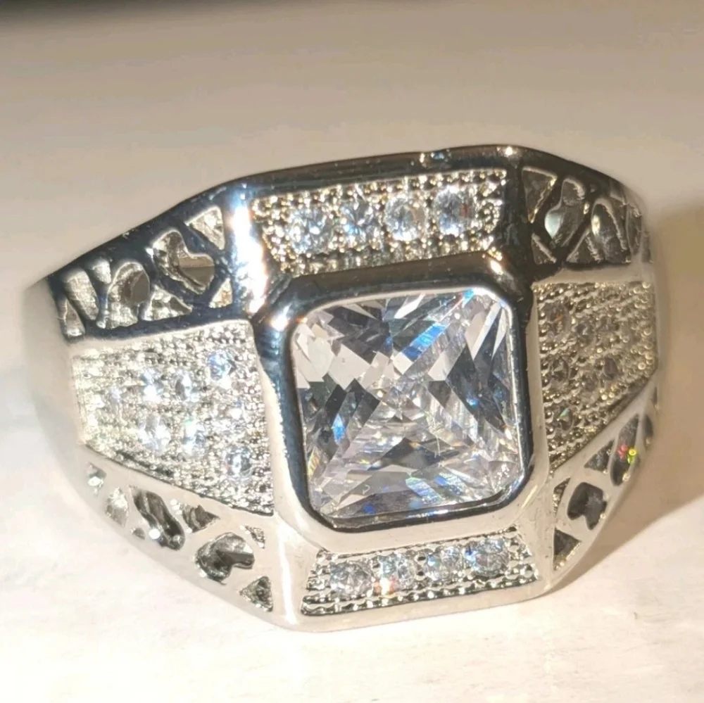4 Ct Shiny Classic Men's Lab Created Diamond 925 Silver Wedding Band Ring Sz 12